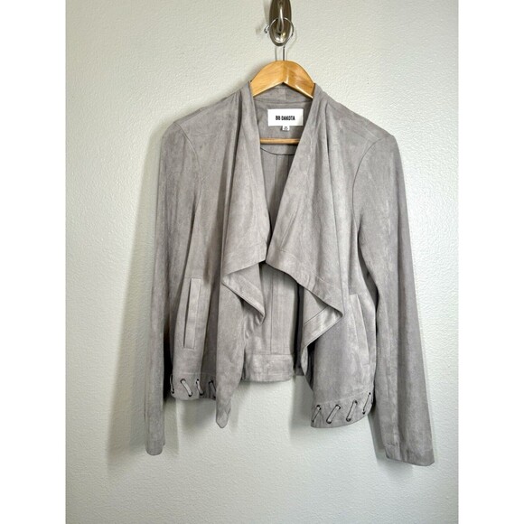 BB Dakota Faux Suede Grey Waterfall Women's Western Jacket Size M Cowboycore EUC - Picture 1 of 15